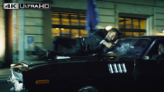 John Wick Chapter 4  4K HDR  Crazy Car Chase Scene [upl. by Alesiram759]