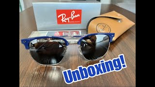 RayBan New Clubmaster Chromance Rb4416 Blue on Silver Polarized [upl. by Ardnajela]