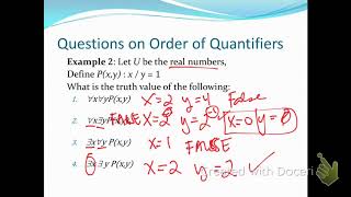 Discrete Math Section 15 Predicates Nested Quantifiers [upl. by Norted]