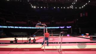 IORDACHE Larisa Andreea ROU  2015 Artistic Worlds  Qualifications Uneven Bars [upl. by Lem]