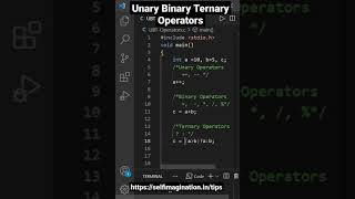 Unary Binary Ternary Operators  Programming Language [upl. by Lawtun]