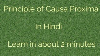 Principle of Causa Proxima in Hindi Insurance Only Audio [upl. by Redford]