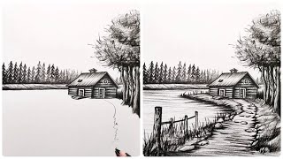 Captivating Landscape Charcoal Pencil Drawing Tutorial [upl. by Maxwell]