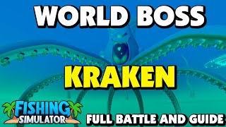 Fishing Simulator  New Kraken World Boss  Full quest guide and battle [upl. by Anattar]