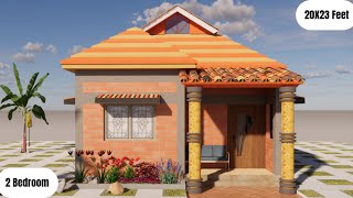 20X23 Feet Small House 🏠 Design ideas With 2Bedroom 460sqft house plans 🔥🔥 [upl. by Trev361]