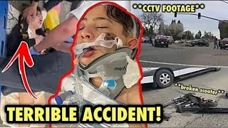 Footage of Nidal Wonder Being Hit by a Car while Riding a Scooter  Nidal Wonder Car Accident CCTV [upl. by Amat]