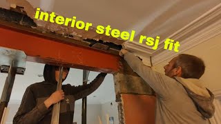 fitting rsj steel beam in house [upl. by Sidwel]