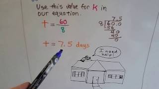 Algebra I 126b Word Problems involving Inverse Variation [upl. by Hearsh705]