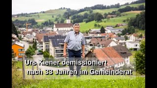 Urs Kiener demissioniert nach 33 Jahren im Gemeinderat [upl. by Yelda]