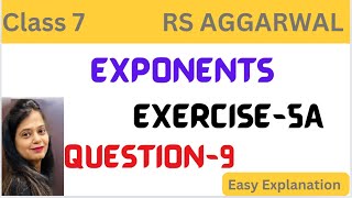 Class 7 Maths Exponents  Rs Aggarwal Class 7 Exercise 5A  Question 9  Chapter 5  Exponents CBSE [upl. by Nagaet]