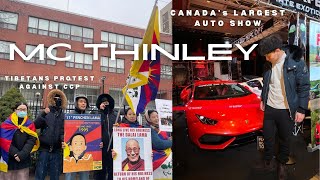 Tibetan Protest against CCP at TORONTO  Canadas Largest AUTO SHOW  Tibetan Vlogger Canada [upl. by Cornall]