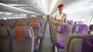 Airbus A380 Cabin Tour  First  Business  Economy  Emirates airline [upl. by Anifad]