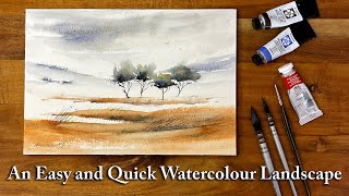 An Easy and Quick Watercolour Landscape in 30 Minutes  Loose Watercolour Demonstration [upl. by Francoise]