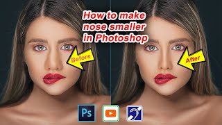 How to make nose smaller in Photoshop [upl. by Sergius]