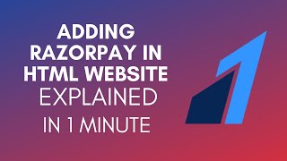 How To Add Razorpay In HTML Website 2024 [upl. by Arbua242]