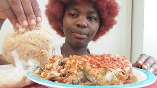 asrm mukbang tilapia soup and fufuwheatflour [upl. by Raynold]