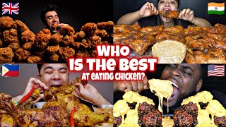 How Different Mukbangers EAT SPICY JUICY CHICKEN🍗🔥🌶️🤤🇵🇭🇺🇲🇮🇳 [upl. by Naihs]