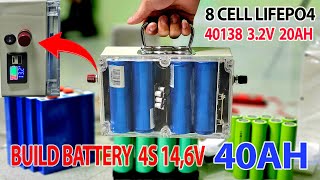 DIY 40AH 12V 40138 LiFePO4 Battery Bank For Solar Power [upl. by Rakabuba]