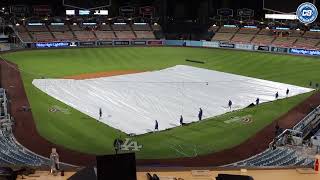 RARE sight at Dodger Stadium Dodgers grounds crew rolls out tarp [upl. by Jolyn]