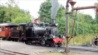 Gammalt ånglok 2013 vid Faringe järnvägsstation  Steam locomotive Lennakatten [upl. by Jago]