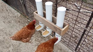 Comedero para GALLINAS y POLLOS Fácil de hacer en PVC [upl. by Nylakcaj]