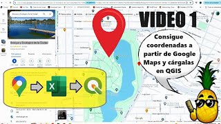 Consigue Coordenadas a partir de Google Maps guarda como CSV y carga en QGIS [upl. by Maible340]