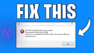 How To Easily Fix No JVM Could Be Found On Your System Error SKLauncher  SKLauncher Java Error Fix [upl. by Namhar]