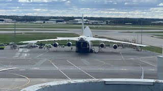 Leonardo AW139 helicopters getting unloaded from a Antonov 124 [upl. by Atinrehs393]