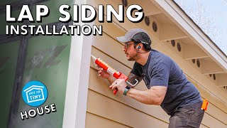 LAP SIDING INSTALLATION 101 Tools Gauge Jig  Not So Tiny House Build 12 [upl. by Marvel]