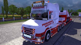 Euro Truck Simulator 2  Scania T730 skin and Crane quotPekkaNiskaquot [upl. by Anelaf]