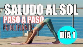 SALUDO AL SOL PASO A PASO 💜 YOGA PARA PRINCIPIANTES [upl. by Dlorah]