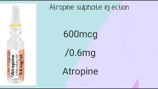 Atropine Sulphate Injection Uses  Dose Side effects Contraindications Anticholinergic agent [upl. by Nerot]