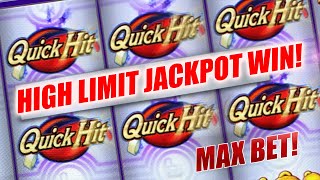 QUICK HIT SLOTS HIGH LIMIT JACKPOT WIN ★ DOUBLE JACKPOT ON BLAZING 7 PLATINUM SLOT MACHINE [upl. by Ynna67]