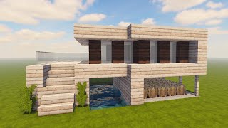 KLEINES MODERNES HAUS mit POOL in MINECRAFT bauen TUTORIAL HAUS 290 [upl. by Bernat]