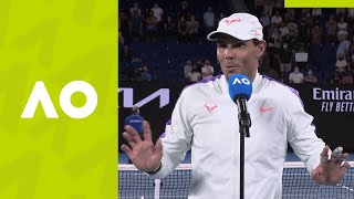 Rafael Nadal quotI always try to be betterquot oncourt interview 2R  Australian Open 2021 [upl. by Tini]