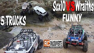 4x4 Franchissement Rochers Plage Batz sur Mer  Scx10 VS Wraiths [upl. by Skardol]