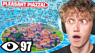 100 Players Land At PLEASANT PIAZZA In Fortnite Chapter 5 STACKED [upl. by Atikihc]