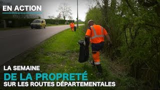 Semaine de la propreté ramassage des déchets sur les routes départementales [upl. by Enileqcaj]