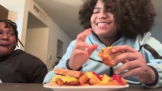 Spicy chicken sandwich mukbang [upl. by Noswad274]