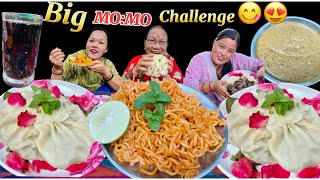 SPICY CURRANT 🥵NOODLES AND BIG MOMO EATING CHALLENGE  Sasu Buhari Eating Challenge [upl. by Nehgam54]