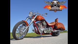 2008 BOURGET BIKE WORKS KRUZER SOFTAIL BAGGER 330 REAR TIRE CHOPPER [upl. by Genesa]