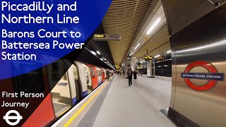 London Underground First Person Journey  Barons Court to Battersea Power Station via Leicester Sq [upl. by Adirf]