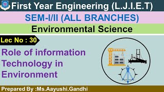 Lec30Role of information Technology in Environment Environmental Science  First Year Engineering [upl. by Airehs901]