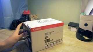 EF 100mm F28L Macro IS USM Unboxing [upl. by Aynas]