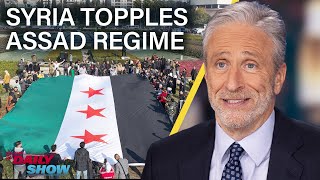 Jon Stewart on Assad Regime’s End in Syria amp Trump’s PrePresidential Europe Visit [upl. by Aittam]