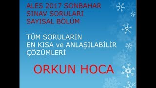 ALES 2017 SONBAHAR TÜM SAYISAL BÖLÜM [upl. by Noskcaj]