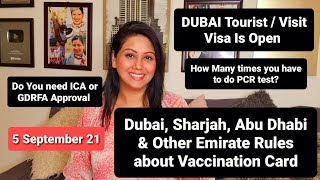 Dubai Visit Visa Latest Rules Covid19 Test Vaccination Card ICA amp GDRFA approval Mamta Sachdeva [upl. by Corrinne533]