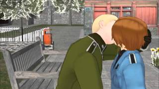 MMD GerIta Kiss [upl. by Ellirehs]