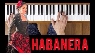 Habanera Carmen  Bizet Easy Piano Tutorial [upl. by Ahsinned]