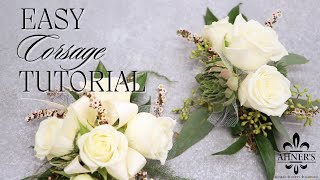 Easy Corsage Tutorial  AHNERS FLORIST [upl. by Naasar248]